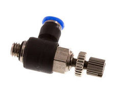 Durchflussregelungs-Schalldämpfer Abgangswinkel 3 mm - M5 Messing/PBT