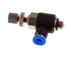 Durchflussregelungs-Schalldämpfer Abgangswinkel 3 mm - M5 Messing/PBT