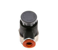 Durchflussregelventil Meter-In-Winkelstück 6 mm - G3/8'' Messing/PA 66 Sicherungsmutter
