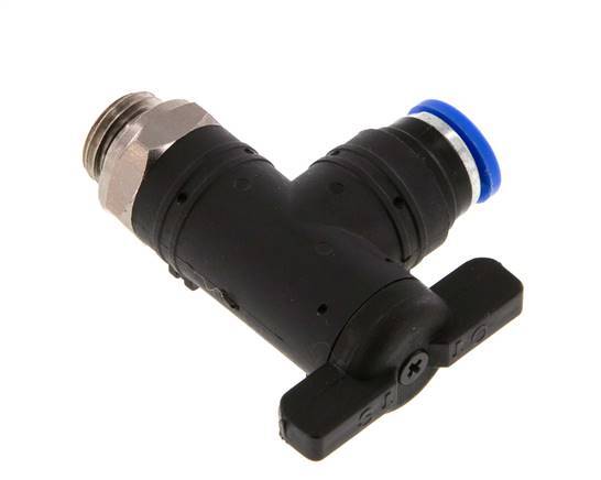 2-Wege-Kugelhahn mit Winkel 8 mm - G1/4'' Kunststoff/Messing