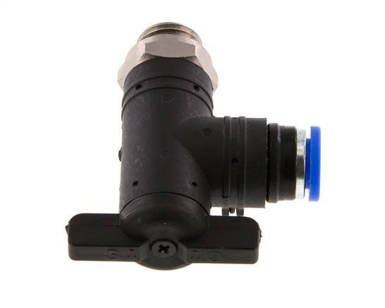 2-Wege-Kugelhahn mit Winkel 8 mm - G1/4'' Kunststoff/Messing