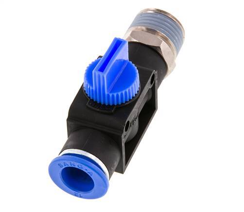 3/2-Wege-Absperr-Handventil 12 mm - R1/2'' Kunststoff/Messing Gewindeseitige Entlüftung