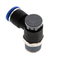 Flow Control Valve Meter-Out Elbow 10 mm - R3/8'' Brass/PA 66 Locknut