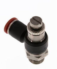 Durchflussregelung Schalldämpfer Meter-In Winkel 8 mm - G1/4'' Messing/PA 66
