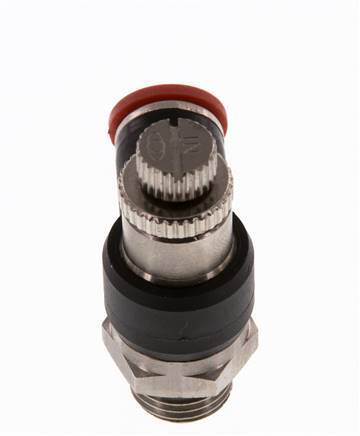 Durchflussregelung Schalldämpfer Meter-In Winkel 8 mm - G1/4'' Messing/PA 66