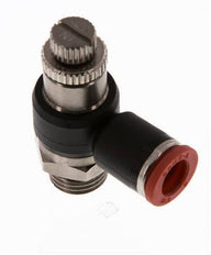 Durchflussregelung Schalldämpfer Meter-In Winkel 8 mm - G1/4'' Messing/PA 66