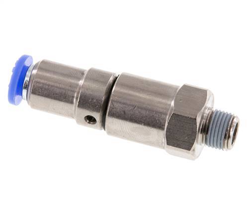 6mm & R1/8'' Schnelldrehgelenk Einsteck-Außengewinde Vernickeltes Messing/PBT NBR Drehbar