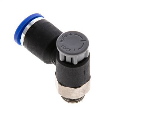 Flow Control Valve Meter-Out Elbow 8 mm - G1/8'' Brass/PA 66 Locknut