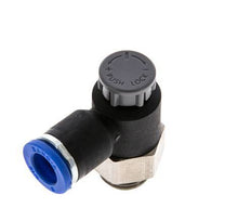 Durchflussregelventil Abgangswinkel 8 mm - G1/4'' Messing/PA 66 Sicherungsmutter