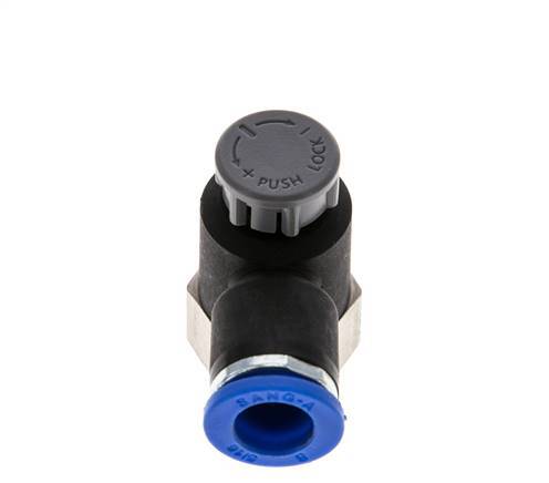 Durchflussregelventil Abgangswinkel 8 mm - G1/4'' Messing/PA 66 Sicherungsmutter