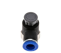 Durchflussregelventil Abgangswinkel 8 mm - G1/4'' Messing/PA 66 Sicherungsmutter