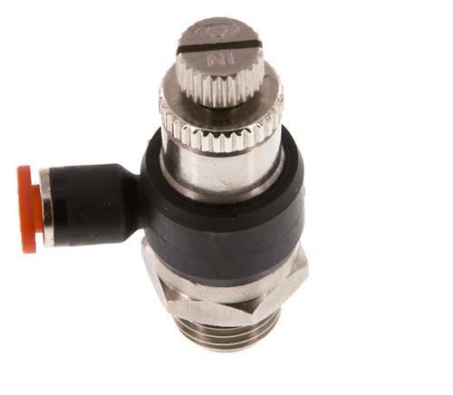Durchflussregelungs-Schalldämpfer-In-Winkelstück 4 mm - G1/4'' Messing/PA 66