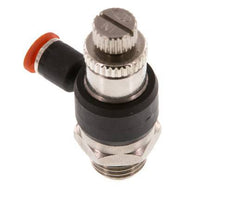 Flow Control Silencer Meter-In Elbow 4 mm - G1/4'' Brass/PA 66