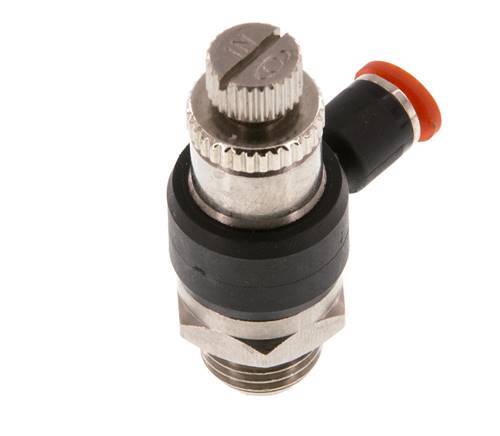 Durchflussregelungs-Schalldämpfer-In-Winkelstück 4 mm - G1/4'' Messing/PA 66