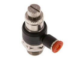 Durchflussregelungs-Schalldämpfer-In-Winkelstück 4 mm - G1/4'' Messing/PA 66