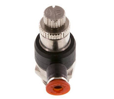 Durchflussregelungs-Schalldämpfer-In-Winkelstück 4 mm - G1/4'' Messing/PA 66