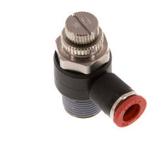 Durchflussregelungs-Schalldämpfer-In-Winkelstück 8 mm - R3/8'' Messing/PA 66