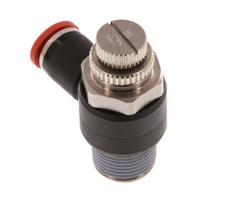 Durchflussregelungs-Schalldämpfer-In-Winkelstück 8 mm - R3/8'' Messing/PA 66