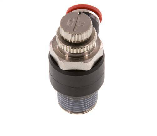 Durchflussregelungs-Schalldämpfer-In-Winkelstück 8 mm - R3/8'' Messing/PA 66