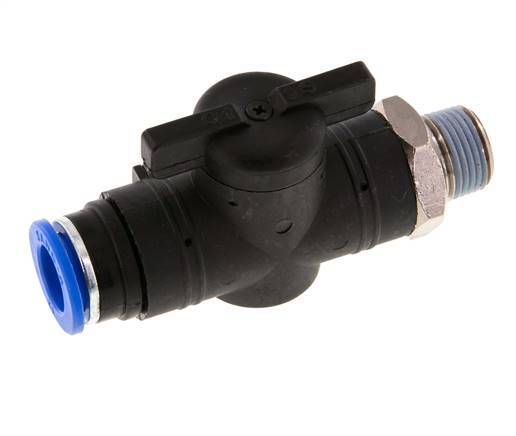 2-Way Straight Ball Valve 12 mm - R3/8'' Plastic/Brass