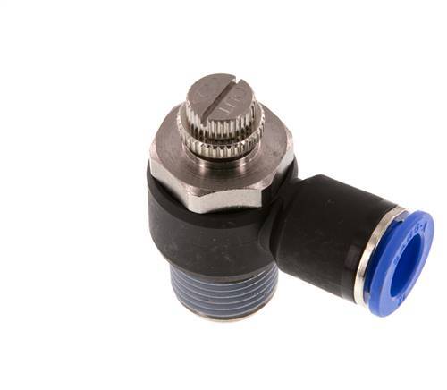 Durchflussregelungs-Schalldämpfer Abflusswinkel 12 mm - R1/2'' Messing/PA 66