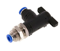 2-Wege-Winkel-Kugelhahn 6 mm Kunststoff/Messing Schottverschraubung