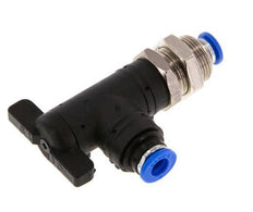 2-Wege-Winkel-Kugelhahn 6 mm Kunststoff/Messing Schottverschraubung