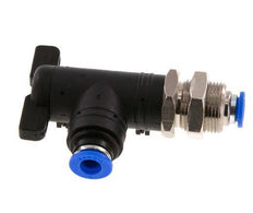 2-Wege-Winkel-Kugelhahn 6 mm Kunststoff/Messing Schottverschraubung