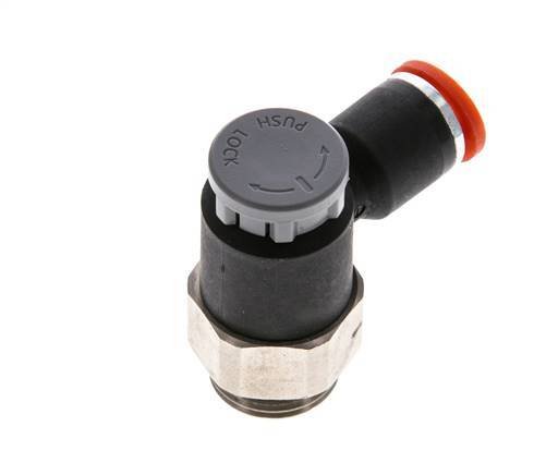 Durchflussregelventil Meter-In-Winkelstück 8 mm - G3/8'' Messing/PA 66 Sicherungsmutter