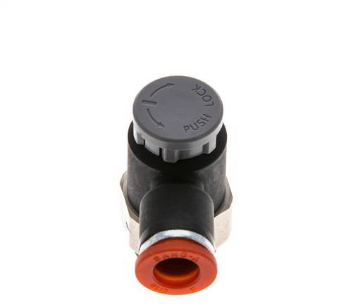 Durchflussregelventil Meter-In-Winkelstück 8 mm - G3/8'' Messing/PA 66 Sicherungsmutter