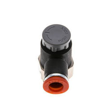 Durchflussregelventil Meter-In-Winkelstück 8 mm - G3/8'' Messing/PA 66 Sicherungsmutter