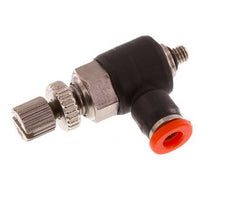 Durchflussregelung Schalldämpfer Meter-In-Winkelstück 3 mm - M3 Messing/PBT