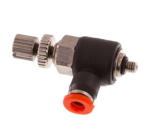 Durchflussregelung Schalldämpfer Meter-In-Winkelstück 3 mm - M3 Messing/PBT