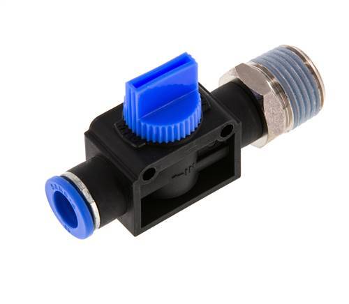 3/2-Wege-Absperr-Handventil 10 mm - R1/2'' Kunststoff/Messing Rohrseitige Entlüftung