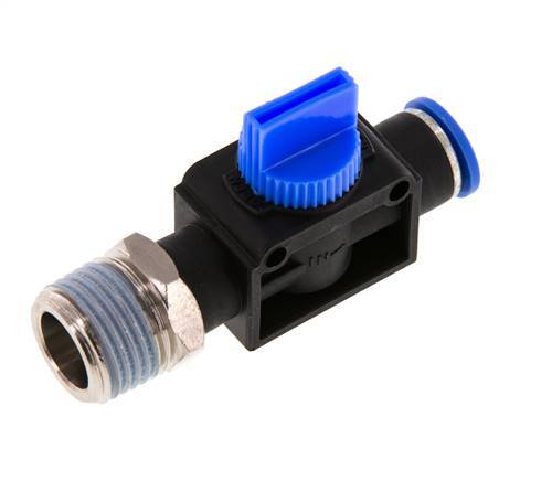 3/2-Wege-Absperr-Handventil 10 mm - R1/2'' Kunststoff/Messing Rohrseitige Entlüftung