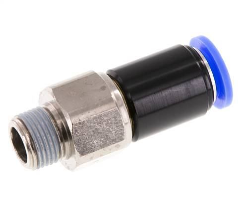 12mm & R3/8'' Drehgelenk Einsteck-Außengewinde Vernickeltes Messing/PBT NBR Drehbar