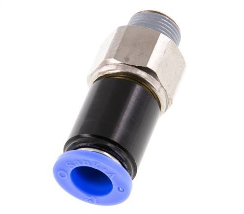 12mm & R3/8'' Drehgelenk Einsteck-Außengewinde Vernickeltes Messing/PBT NBR Drehbar