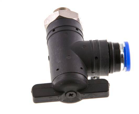 2-Wege-Kugelhahn mit Winkel 8 mm - G1/8'' Kunststoff/Messing