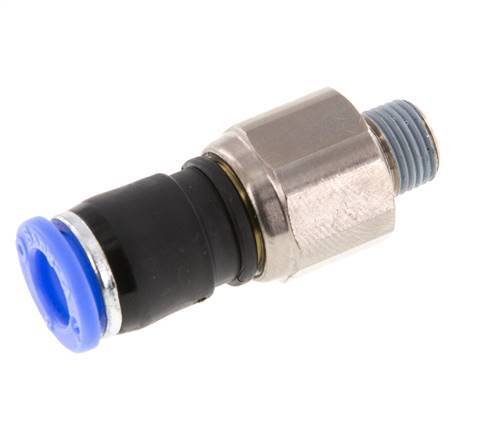 8mm & R1/8'' Drehgelenk Einsteck-Außengewinde Vernickeltes Messing/PBT NBR Drehbar