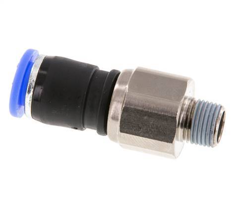 8mm & R1/8'' Drehgelenk Einsteck-Außengewinde Vernickeltes Messing/PBT NBR Drehbar