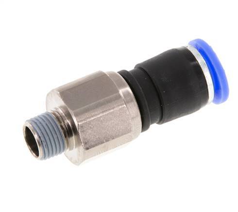 8mm & R1/8'' Drehgelenk Einsteck-Außengewinde Vernickeltes Messing/PBT NBR Drehbar