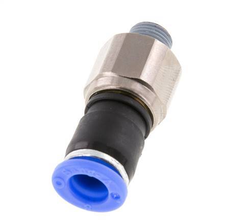 8mm & R1/8'' Drehgelenk Einsteck-Außengewinde Vernickeltes Messing/PBT NBR Drehbar