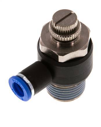 Flow Control Silencer Meter-Out Elbow 8 mm - R1/2'' Brass/PA 66