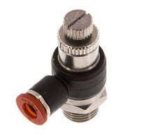 Durchflussregelungs-Schalldämpfer-In-Winkelstück 6 mm - G1/4'' Messing/PA 66