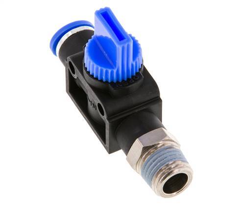 3/2-Wege-Absperr-Handventil 8 mm - R1/4'' Kunststoff/Messing Rohrseitige Entlüftung