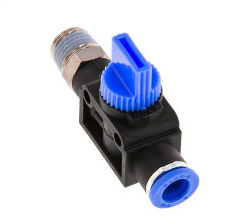 3/2-Wege-Absperr-Handventil 8 mm - R1/4'' Kunststoff/Messing Rohrseitige Entlüftung
