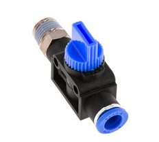 3/2-Wege-Absperr-Handventil 8 mm - R1/4'' Kunststoff/Messing Rohrseitige Entlüftung