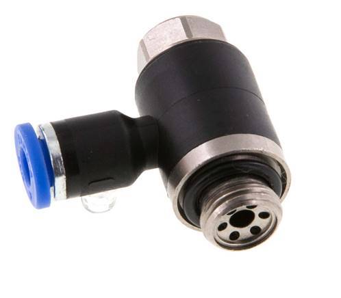 Durchflussregelungs-Schalldämpfer Auslasskrümmer 4 mm - G1/8'' Messing/PA 66 Schlitzschraube