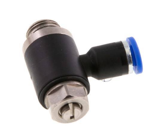 Durchflussregelungs-Schalldämpfer Auslasskrümmer 4 mm - G1/8'' Messing/PA 66 Schlitzschraube