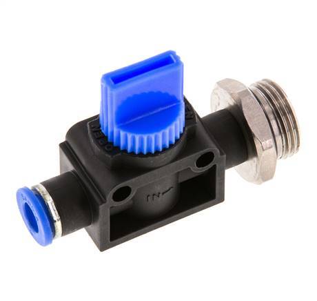 3/2-Wege-Absperr-Handventil 6 mm - G3/8'' Kunststoff/Messing Gewindeseitige Entlüftung